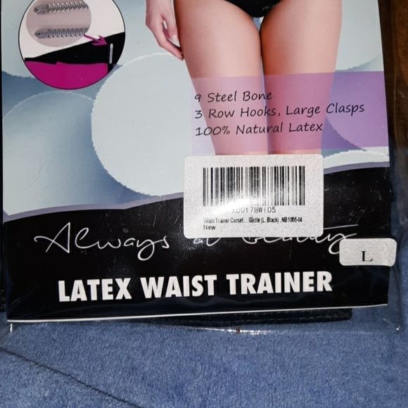 NEW NWT Atbuty Latex Waist Trainer Black Large - Picture 4 of 8
